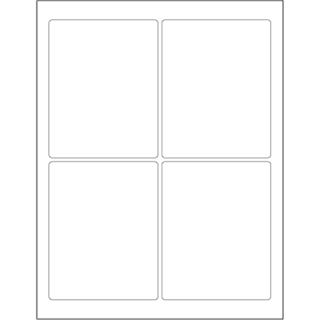 Bondad 3.75 x 4 0.75 in. White Rectangle Laser Labels, 400PK BO1701267